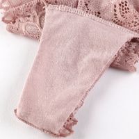 Solid Color Lightweight Lace Low Waist Thong Panties main image 4