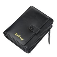 Men's Solid Color Pu Leather Zipper Buckle Wallets sku image 1