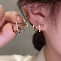 Streetwear Heart Shape Flower Bow Knot Mixed Materials Plating Inlay Artificial Gemstones Rhinestones Women's Drop Earrings sku image 1
