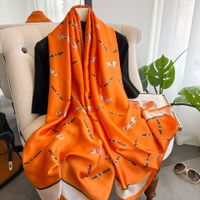 Women's Elegant Basic Color Block Flower Satin Scarf sku image 24