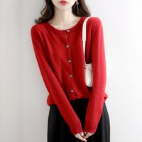 New Round Neck Knitted Women's Loose Fashion All-match Coat main image 3