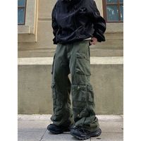 Women's Street Streetwear Solid Color Full Length Pocket Casual Pants main image 4