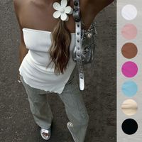 Women's Blouse Tank Tops Slit Fashion Solid Color main image 6