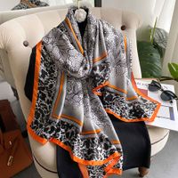 Women's Elegant Basic Color Block Flower Satin Scarf sku image 3