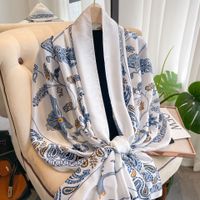 Women's Elegant Basic Color Block Flower Satin Scarf sku image 28