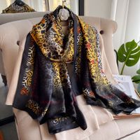 Women's Elegant Basic Color Block Flower Satin Scarf sku image 15