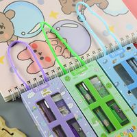 Cute Creative School Opening Prize Portable Box Student Stationery Five-piece Set main image 4