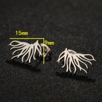 1 Pair Lady Classic Style Coral Plating Stainless Steel Ear Studs main image 3