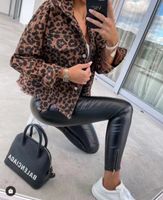 Women's Casual Leopard Washed Single Breasted Coat Denim Jacket main image 2