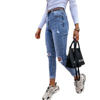 Women's Street Streetwear Solid Color Full Length Washed Jeans main image 4