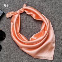 Women's Simple Style Solid Color Satin Printing Silk Scarf sku image 9