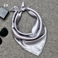 Women's Simple Style Solid Color Satin Printing Silk Scarf sku image 6
