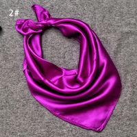 Women's Simple Style Solid Color Satin Printing Silk Scarf sku image 2
