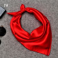 Women's Simple Style Solid Color Satin Printing Silk Scarf sku image 7