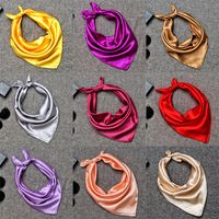 Women's Simple Style Solid Color Satin Printing Silk Scarf main image 1