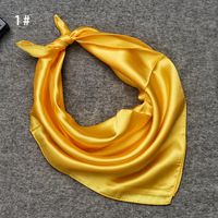 Women's Simple Style Solid Color Satin Printing Silk Scarf sku image 1
