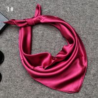 Women's Simple Style Solid Color Satin Printing Silk Scarf sku image 3