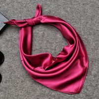 Women's Simple Style Solid Color Satin Printing Silk Scarf main image 5