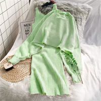Outdoor Daily Women's Simple Style Simple Solid Color Cotton Knit Skirt Sets Skirt Sets main image 4