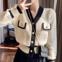 Women's Sweater Long Sleeve Sweaters & Cardigans Elegant Vintage Style Color Block main image 1