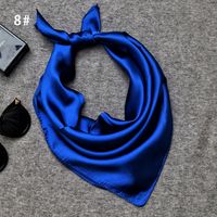 Women's Simple Style Solid Color Satin Printing Silk Scarf sku image 8