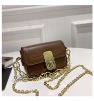 Women's Small Pu Leather Solid Color Basic Chain Square Lock Clasp Crossbody Bag sku image 5