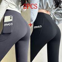 Women's Sports Solid Color Chiffon Pocket Patchwork Active Bottoms Sweatpants main image 3