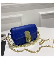 Women's Small Pu Leather Solid Color Basic Chain Square Lock Clasp Crossbody Bag sku image 3