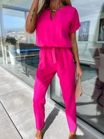 Women's Street Novelty Solid Color Ankle-length Pocket Patchwork Jumpsuits main image 3