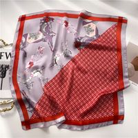 Women's Elegant Simple Style Color Block Polyester Printing Silk Scarf sku image 14