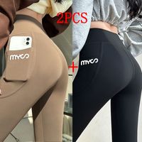 Femmes Des Sports Couleur Unie Mousseline De Soie Poche Patchwork Actif Bas Les Pantalons De Survêtement sku image 1