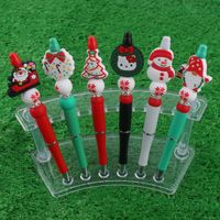 1 Piece Santa Claus Learning Daily Christmas Plastic Silica Gel Cute Ballpoint Pen main image 3