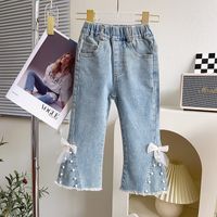 Casual Cute Simple Style Solid Color Bowknot Cotton Pants & Leggings main image 1