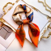 Women's Elegant Simple Style Color Block Polyester Printing Silk Scarf sku image 1