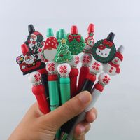 1 Piece Santa Claus Learning Daily Christmas Plastic Silica Gel Cute Ballpoint Pen main image 4