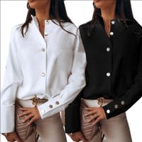 Women's Blouse Long Sleeve Blouses Casual Business Solid Color main image 5