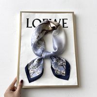 Women's Elegant Simple Style Flower Satin Printing Silk Scarf sku image 59