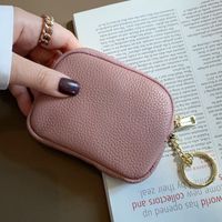 Women's Solid Color Leather Zipper Wallets sku image 7