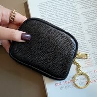 Women's Solid Color Leather Zipper Wallets sku image 2