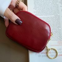 Frau Einfarbig Leder Reißverschluss Brieftaschen sku image 1