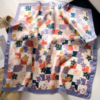 Women's Elegant Simple Style Color Block Polyester Printing Silk Scarf sku image 59