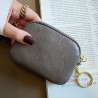 Women's Solid Color Leather Zipper Wallets sku image 6