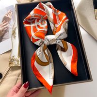 Women's Elegant Simple Style Color Block Polyester Printing Silk Scarf main image 3