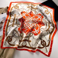Women's Elegant Simple Style Color Block Polyester Printing Silk Scarf main image 4