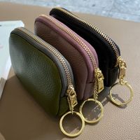 Women's Solid Color Leather Zipper Wallets main image 2