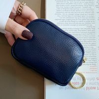 Women's Solid Color Leather Zipper Wallets sku image 3
