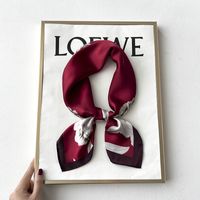 Women's Elegant Simple Style Flower Satin Printing Silk Scarf sku image 52