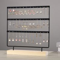 Simple Style Solid Color Solid Wood Iron Jewelry Display Jewelry Rack sku image 13