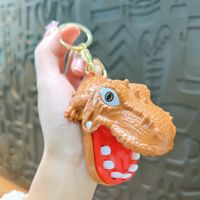 Cute Dinosaur Plastic Unisex Bag Pendant Keychain sku image 5