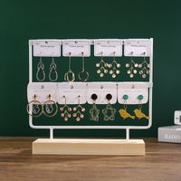 Simple Style Solid Color Solid Wood Iron Jewelry Display Jewelry Rack sku image 4